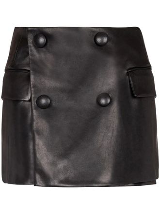 Balmain faux-leather skort - Black