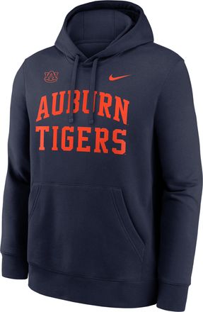 Nike Auburn Primetime Arched Club Nike Mens College Pullover Hoodie in Blue | NKDK41SAUN-RDL