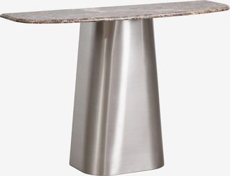 Sklum Consola Recibidor 120x40 Cm En Piedra Natural Y Acero Inoxidable Moreila Sklum
