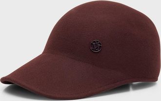 Maison Michel Tiger Chocolate Brown Felt Baseball Cap