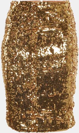Alice & Olivia Alice + Olivia Gold Sequin Ramos Pencil Skirt