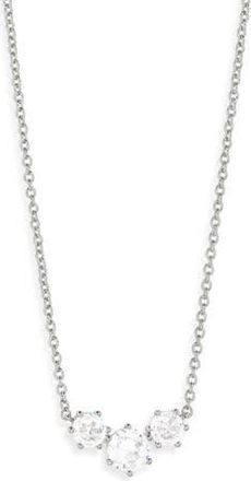Nadri Serena Mini Frontal Necklace in Rhodium at Nordstrom Rack
