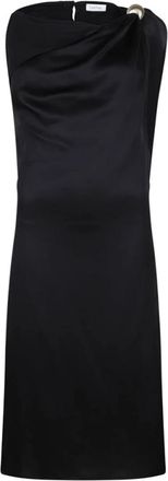 Lanvin Arp&egrave;ge Ring Draped Jurk - Dames - Casual kleedjes - Zwart - 2XS - Kleedjes