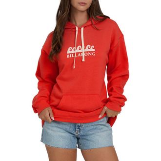 Billabong Surfing in Town Fleece Graphic Hoodie in Fiesta Red at Nordstrom, Size X-Small
