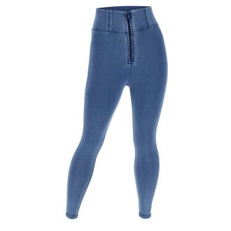 Freddy Leggings FREDDY Leggings WRUP4HC002NS, Damen, Gr. S, EURO, blau (light blau jeans, light blau seams), Obermaterial: 84% Baumwolle CO. 16% Elasthan EL.