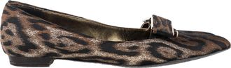 Lanvin Pointed Loafers in Animal Print Polyester