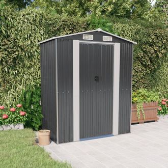 Berkfield Home Garden Shed Anthracite 192x108x223 cm Galvanised Steel in Black | Size: 192 x 108 x 223 cm