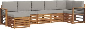 vidaXL Conjunto De Sof&aacute;s De Exterior 7 Uds. Gris Natural Y Claro Vidaxl