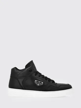 Philipp Plein Sneakers alte stringate in pelle liscia con punta traforata