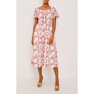 Rails Nanette Print Midi Dress in Ivory Red Handkerchief at Nordstrom, Size X-Large