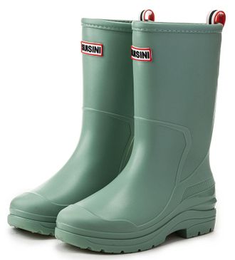 Pangolin Womens Waterproof Mid-Calf Wellies, Rubber Pull-On Wellington Boots with Slip-Resistant Lug Sole, Lightweight Easy-Clean Garden & Rain Boots Green 4.5