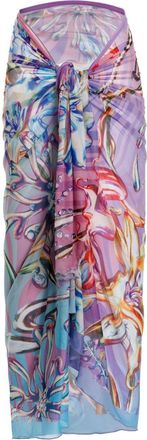 Agua Bendita Marine printed pareo - Purple