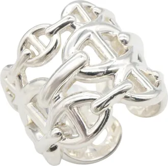 Herm&egrave;s Silver Silver 925 Band Ring (Pre-Owned)