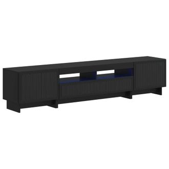 vidaXL Cabinet De Tv Led De 5 Piezas Negro Madera De Ingenier&iacute;a Vidaxl