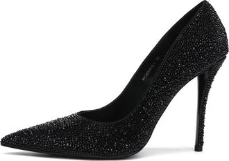 Cesare Gaspari Crystal Stiletto Pumps - Dames - Pumps - Zwart - 36 EU - Leer - Schoenen