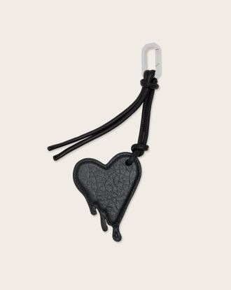 AllSaints Drip Heart Leather Keyring