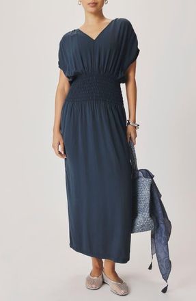Splendid Marissa Smock Waist Maxi Dress in Mood Indigo Blue at Nordstrom, Size X-Small