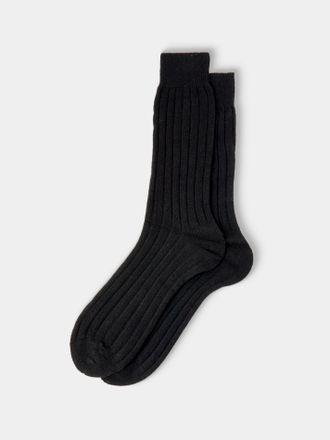 Maria La Rosa Mens Ribbed Wool-Blend Socks One Size