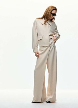 Mango Pantaloni dritti incrociati grezzo - Donna - 36 - MANGO