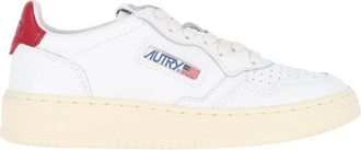 Autry White Medalist Leather Low-Top Sneakers