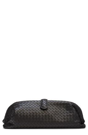 Bottega Veneta Lauren Intrecciato Clutch in 2094 Espresso-Brass V at Nordstrom