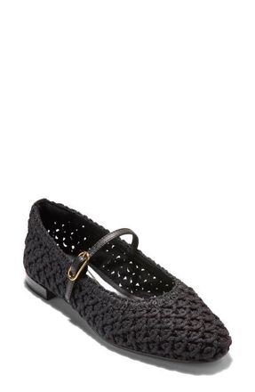 Cole Haan Harlan Woven Ballet Flats in Black Woven Fabric /Leather at Nordstrom, Size 9.5
