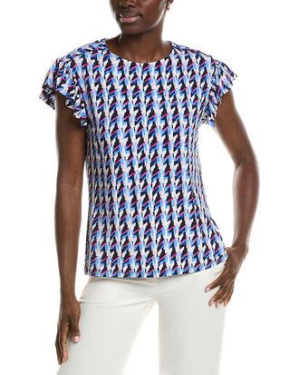 Jones New York Jersey Flutter Top