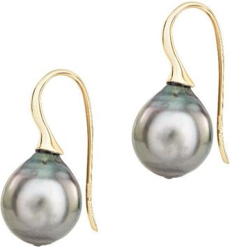 Dower & Hall 9k Gold & Tahitian Pearl Waterfall Earrings