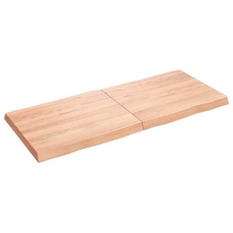 Berkfield Home Table Top Light Brown 140x60x(2-6)cm Treated Solid Wood Live Edge