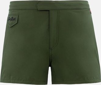 MC2 Saint Barth Man Military Green Fitted Cut Swim Shorts Harrys