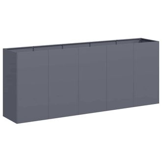 Berkfield Home Planter Anthracite 200x40x80 cm Cold-rolled Steel in Dark Grey | Size: 200 x 40 x 80 cm