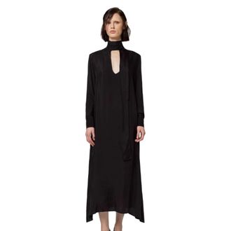 Alpha Studio Abito lungo M/L/C Fusciacca - Dames - Casual kleedjes - Zwart - M - Kleedjes