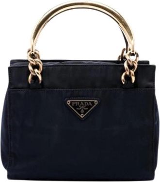 Prada Pre-owned Vintage Handbag - Dames - Vintage Handtas - Blauw - ONE Size - Nylon - Vintage