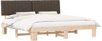 vidaXL Estructura De Cama Con Cabecera Tapizada Taup&eacute; 200 X 200 Cm Vidaxl