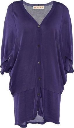 Marni wide-sleeved cardigan - women - Cotton - L - Purple