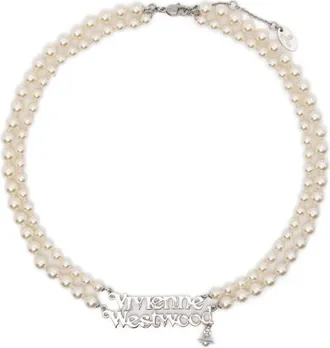 Vivienne Westwood Accessoires, Dames, Grijs, ONE Size, Nylon, Amelia Ketting