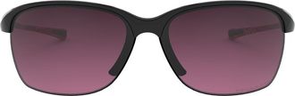 Oakley Unstoppable 65mm Gradient Polarized Oversize Rectangular Sunglasses in Black/Smokey/Rose Gold P at Nordstrom