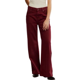 Free People Stride High Waist Wide Leg Jeans in Syrah at Nordstrom Rack, Size 31