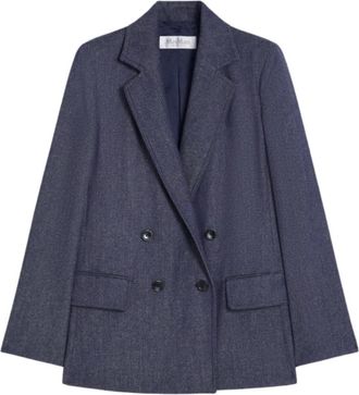 Max Mara Stijlvolle Jassen Collectie - Dames - Blazers - Blauw - XS - Jassen