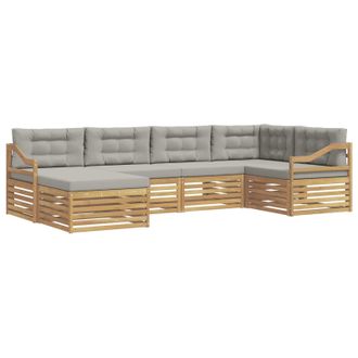 vidaXL Conjunto De Sof&aacute;s De Exterior 6 Pcs Blanco Y Gris Claro Vidaxl