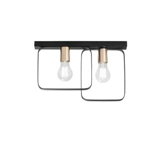Luce-Ambiente-Design Smith Ceiling Light in Black Metal with Two Lights