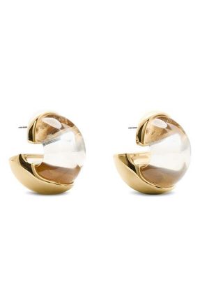 Kate Spade New York glow up chunky huggie hoop earrings in Clear. at Nordstrom