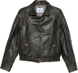 Blugirl asymmetrical leather jacket - Brown