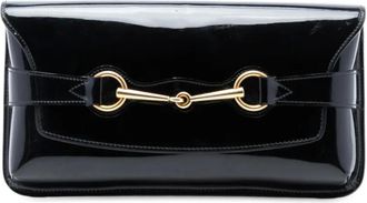 Gucci 2016-2025 Patent Bright Bit clutch bag - Nero