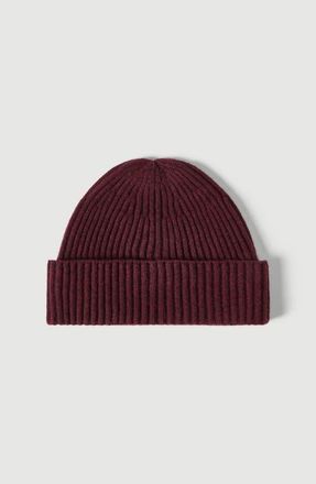 Brunello Cucinelli Cashmere English rib double knit beanie in Burgundy at Nordstrom, Size Xx-Large