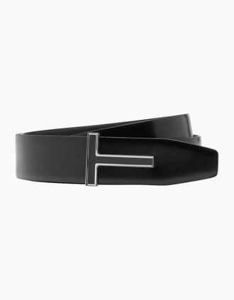 Tom Ford Mens Reversible Leather 40MM Belt Black - Size: 100