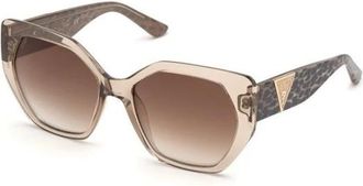 Guess Sunglasses, female, Beige, 57 MM, Triangle Geometric Sunglasses