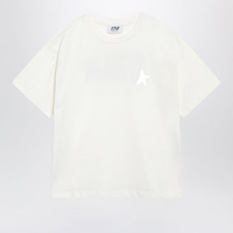 Golden Goose White cotton T-shirt with logo print