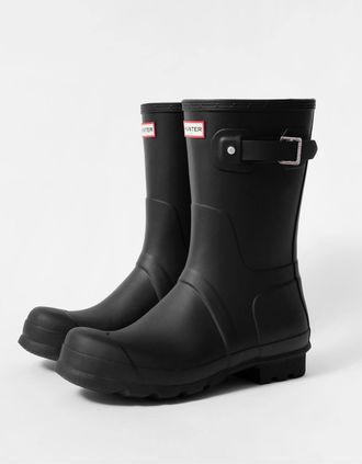 Hunter Mens Hunter Original Short Mens Wellies - Black - Size: 10