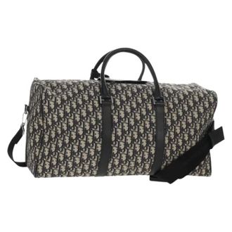 Dior Pre-owned Vintage Boston Tas (Trotter Canvas) - Dames - Pre-owned - Blauw - Maat: ONE Size Zijde